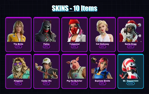 [PC/XBOX/PSN] | The Bride | Felina | Yulejacket | Cat Holloway | Santa Dogg | 10 skin | 46 pickaxe | 24 emote | 37 glider | Lv441 — Game account