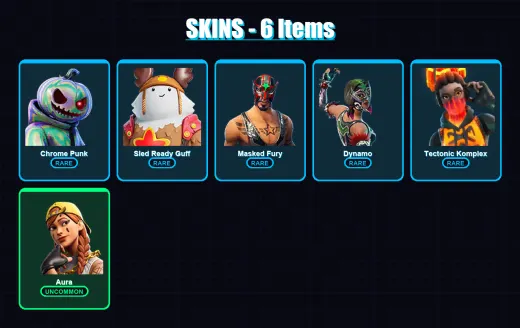 [PC/XBOX/PSN] | Chrome Punk | Sled Ready Guff | Masked Fury | Dynamo | Tectonic Komplex | 6 skin | 16 pickaxe | 10 emote | 16 glider | Lv305