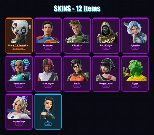 [PC/XBOX/PSN] | P.A.N.D.A Team Leader | Superman | Killswitch | Blitz Knight | Lightrider | 12 skin | 39 pickaxe | 43 emote | 32 glider | Lv415 — Game account