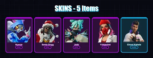 [PC/XBOX/PSN] | Nyanja | Santa Dogg | Jade | Yulejacket | Chord Kahele | 5 skin | 9 pickaxe | 5 emote | 5 glider | Lv43
