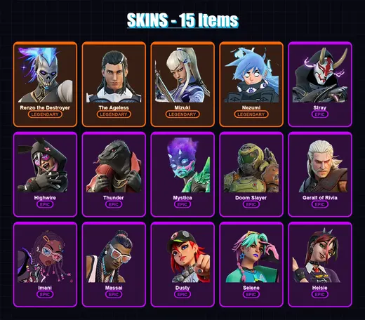 [PC/XBOX/PSN] | Renzo the Destroyer | The Ageless | Mizuki | Nezumi | Stray | 15 skin | 25 pickaxe | 18 emote | 33 glider | Lv532 — Game account