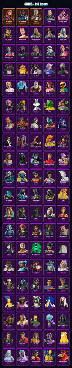 [SWITCH/XBOX/PSN/PC] | The Imagined | The Foundation | Ronin | Gunnar | Lt. John Llama | 110 skin | 163 pickaxe | 104 emote | 96 glider | Lv1438