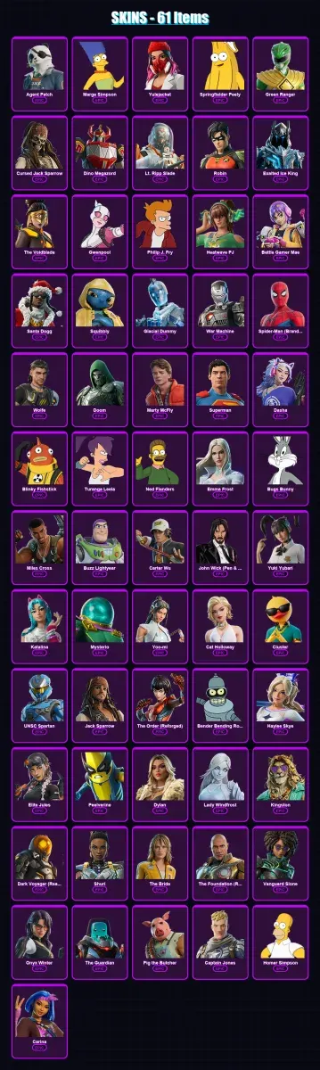 [PS4/PS5/XBOX/PC] | Agent Patch | Marge Simpson | Yulejacket | 61 skin | Lv1362 — Game account