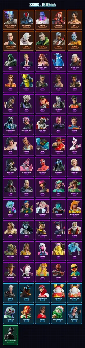 [PC/PSN] | Renzo the Destroyer | The Foundation | Kymera | The Imagined | Raz | 76 skin | 113 pickaxe | 66 emote | 99 glider | Lv1158
