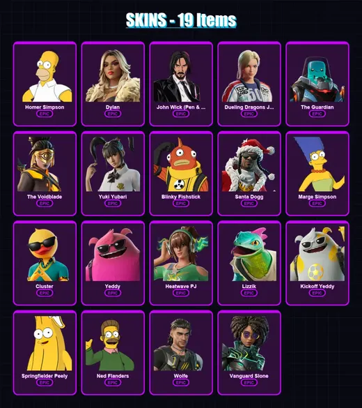 [PC/XBOX/PSN] | Homer Simpson | Dylan | John Wick (Pen & Ink) | 19 skin | Lv411 — Game account
