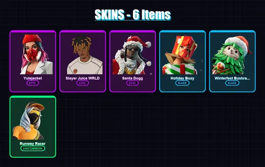 [PS4/PS5/XBOX/PC] | Yulejacket | Slayer Juice WRLD | Santa Dogg | 6 skin | Lv224