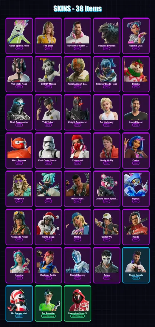 [PS4/PS5/XBOX/PC] | Color Splash Jellie | The Bride | Streetwear Spark Messi | 38 skin | Lv508