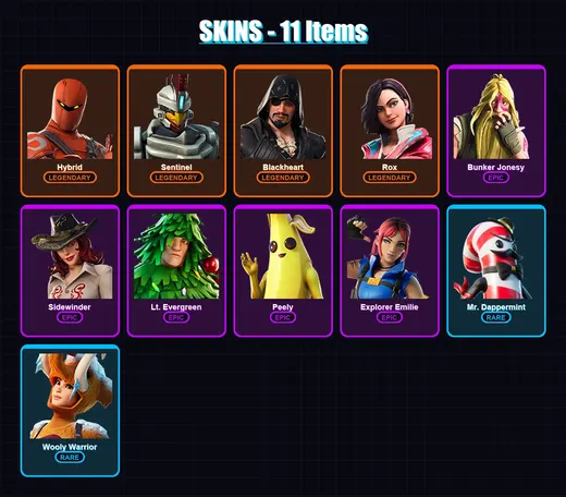 [PC/XBOX] | Hybrid | Sentinel | Blackheart | Rox | Bunker Jonesy | 11 skin | 10 pickaxe | 22 emote | 13 glider | Lv213 — Game account