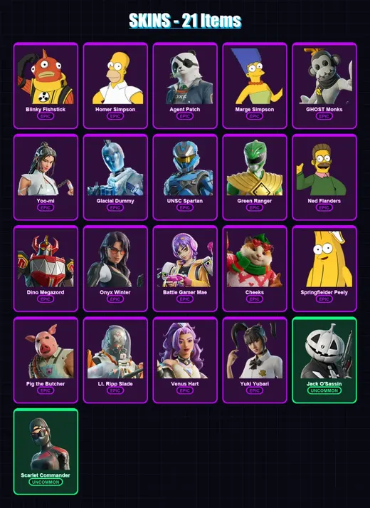 [SWITCH/XBOX/PSN/PC] | Blinky Fishstick | Homer Simpson | Agent Patch | 21 skin | Lv532