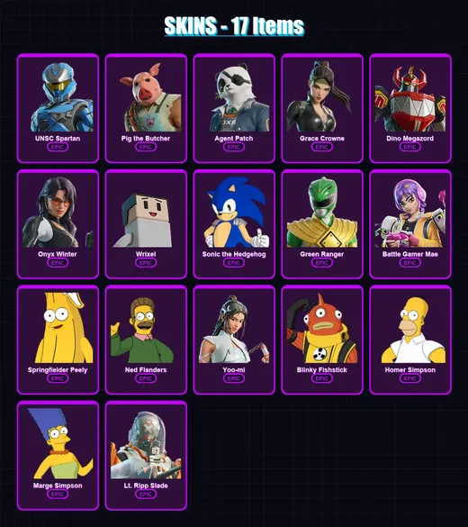 [PC/XBOX/PSN] | UNSC Spartan | Pig the Butcher | Agent Patch | Grace Crowne | Dino Megazord | 17 skin | 41 pickaxe | 23 emote | 29 glider | Lv339 — Game account