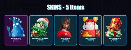 [PS4/PS5/XBOX/PC] | Polar Peely | Winterfest Bushranger | Krisabelle | 5 skin | Lv229 — Game account