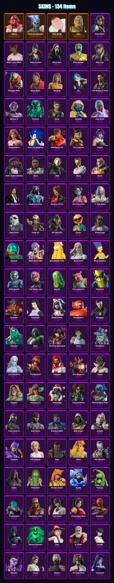 [PC/PSN] | Valeria | Renzo the Destroyer | Peter Griffin | Zeus | Onyx Winter | 134 skin | 184 pickaxe | 122 emote | 106 glider | Lv1189 — Game account