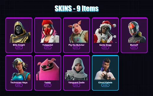 [PC/XBOX/PSN] | Blitz Knight | Yulejacket | Pig the Butcher | Santa Dogg | Burnoff | 9 skin | 59 pickaxe | 23 emote | 38 glider | Lv660 — Game account