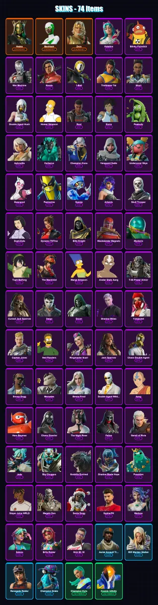 [PC/XBOX/PSN] | Hades | Backlash | Zeus | Katalina | Blinky Fishstick | 74 skin | 133 pickaxe | 102 emote | 83 glider | Lv2131