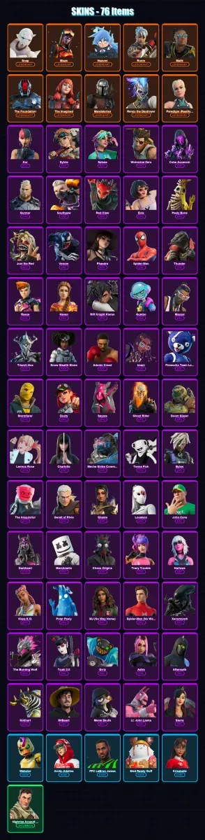 [PC/XBOX/PSN] | Snap | Blaze | Nezumi | Ronin | Malik | 76 skin | 77 pickaxe | 47 emote | 51 glider | Lv510 — Game account