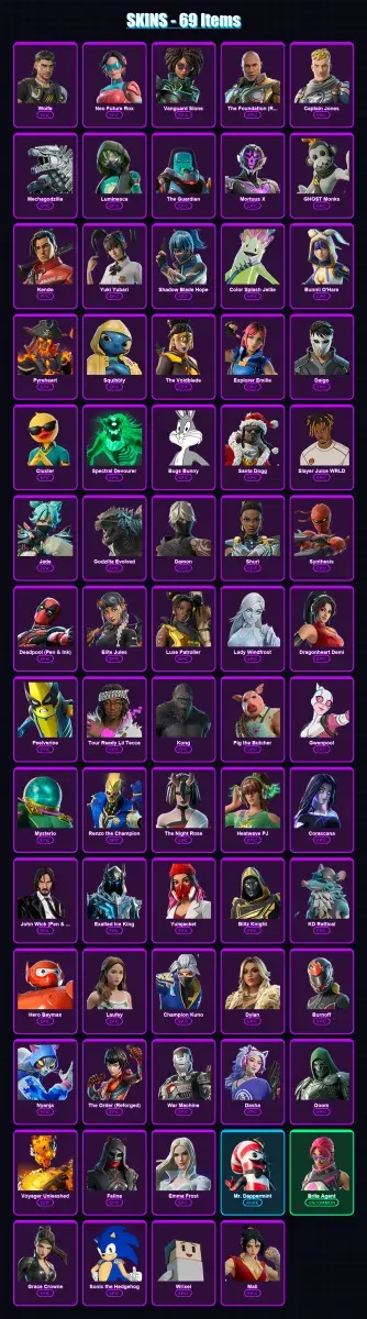 [PC/XBOX/PSN] | Wolfe | Neo Future Rox | Vanguard Slone | 69 skin | Lv1192 — Game account