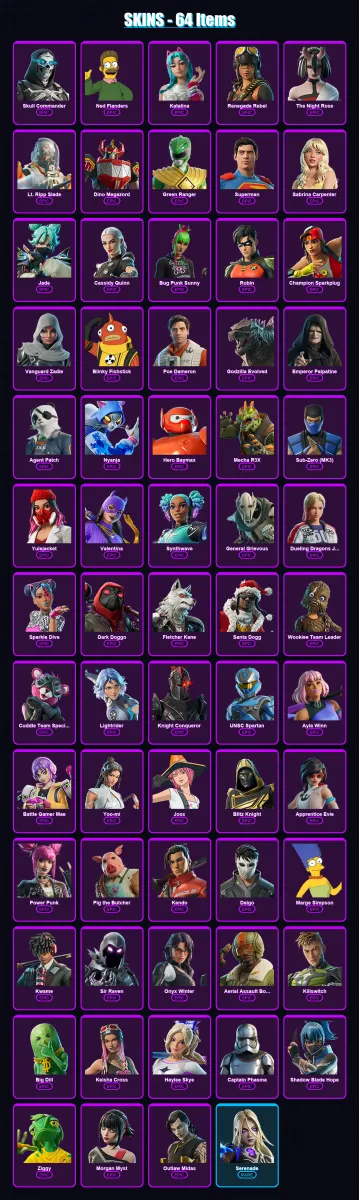 [PS4/PS5/XBOX/PC] | Skull Commander | Ned Flanders | Katalina | 64 skin | Lv1243