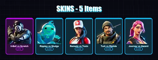 [PC/XBOX/PSN] | 8-Ball vs Scratch | Rippley vs Sludge | Remedy vs Toxin | 5 skin | Lv88 — Game account