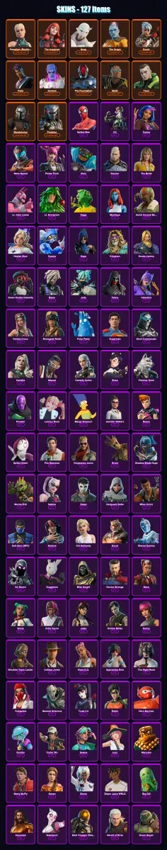 [PC/XBOX/PSN] | Paradigm (Reality-659) | The Imagined | Snap | The Origin | Ronin | 127 skin | 172 pickaxe | 120 emote | 151 glider | Lv2060