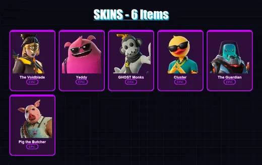 [PC/PSN] | The Voidblade | Yeddy | GHOST Monks | Cluster | The Guardian | 6 skin | 22 pickaxe | 15 emote | 17 glider | Lv156 — Game account