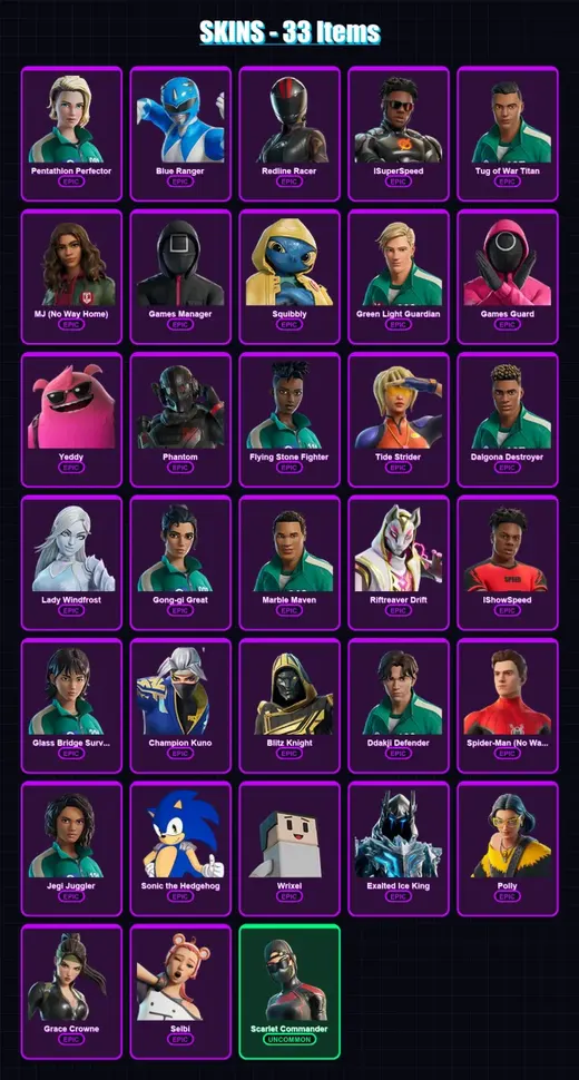 [PC/XBOX/PSN] | Pentathlon Perfector | Blue Ranger | Redline Racer | 33 skin | Lv302