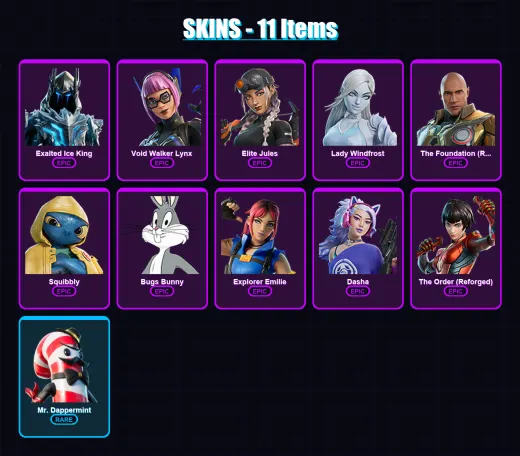 [PC/XBOX/PSN] | Exalted Ice King | Void Walker Lynx | Elite Jules | 11 skin | Lv110