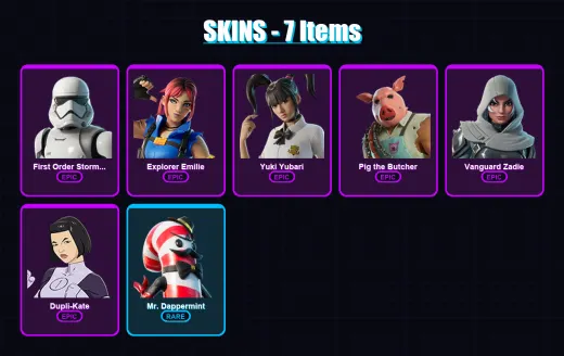 [PS4/PS5/XBOX/PC] | First Order Stormtrooper | Explorer Emilie | Yuki Yubari | 7 skin | Lv587