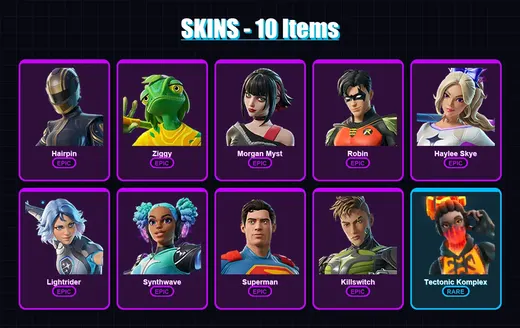 [PC/PSN] | Hairpin | Ziggy | Morgan Myst | Robin | Haylee Skye | 10 skin | 36 pickaxe | 18 emote | 26 glider | Lv382 — Game account