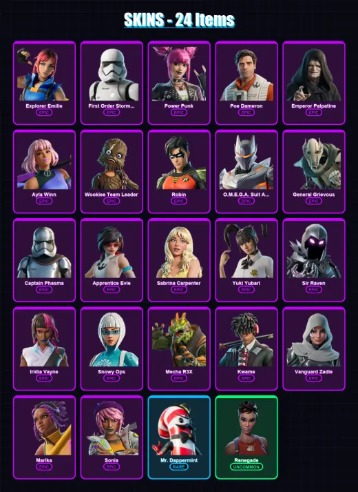 [PC/XBOX] | Explorer Emilie | First Order Stormtrooper | Power Punk | 24 skin | Lv900