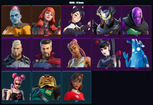 [PS4/PS5/XBOX/PC] | The Origin | The Imagined | Erisa | Omega Knight | Prowler | 13 skin | 20 pickaxe | 22 emote | 24 glider | Lv589