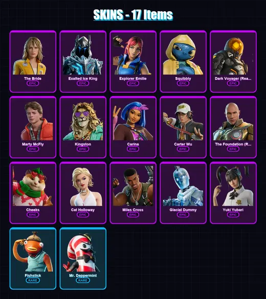 [PC/PSN] | The Bride | Exalted Ice King | Explorer Emilie | 17 skin | Lv255