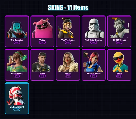 [PC/PSN] | The Guardian | Yeddy | The Voidblade | First Order Stormtrooper | GHOST Monks | 11 skin | 12 pickaxe | 13 emote | 14 glider | Lv75 — Game account