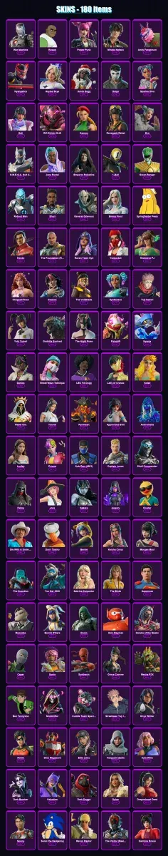 [PC] | War Machine | Russel | Power Punk | Minato Hakaru | Andy Fangerson | 180 skin | 197 pickaxe | 119 emote | 109 glider | Lv1413