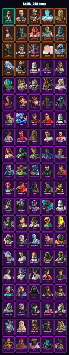 [PC/PSN] | John Wick | Paradigm (Reality-659) | Ronin | Frozen Love Ranger | Zeus | 238 skin | 275 pickaxe | 166 emote | 170 glider | Lv2218 — Game account