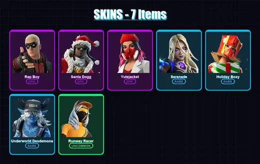 [PC/XBOX/PSN] | Rap Boy | Santa Dogg | Yulejacket | Serenade | Holiday Boxy | 7 skin | 26 pickaxe | 13 emote | 24 glider | Lv308