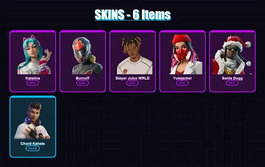 [PC/XBOX/PSN] | Katalina | Burnoff | Slayer Juice WRLD | Yulejacket | Santa Dogg | 6 skin | 30 pickaxe | 11 emote | 19 glider | Lv201 — Game account