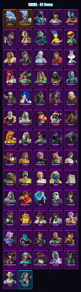 [PS4/PS5/PC] | Nezumi | Renzo the Destroyer | Exalted Ice King | Rockstar LISA | Maxx Speed | 67 skin | 140 pickaxe | 78 emote | 84 glider | Lv1445