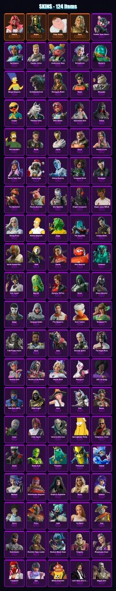 [PS4/PS5/XBOX/PC] | Valeria | Hades | Peter Griffin | Zeus | Cuddle Team Specialist | 124 skin | 187 pickaxe | 121 emote | 117 glider | Lv1868 — Game account