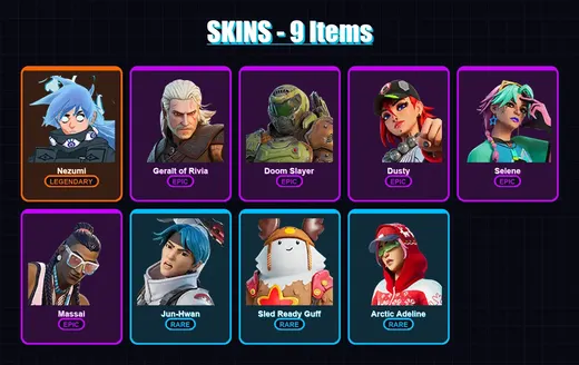 [PS4/PS5/XBOX/PC] | Nezumi | Geralt of Rivia | Doom Slayer | Dusty | Selene | 9 skin | 10 pickaxe | 8 emote | 12 glider | Lv69 — Game account