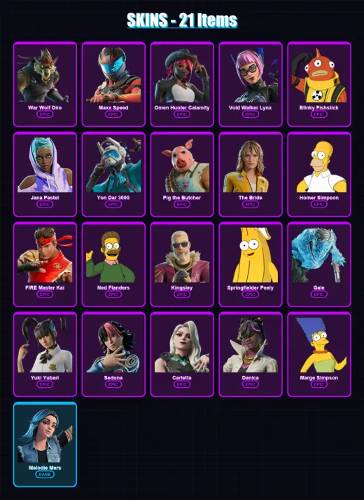 [PS4/PS5/XBOX/PC] | War Wolf Dire | Maxx Speed | Omen Hunter Calamity | 21 skin | Lv133