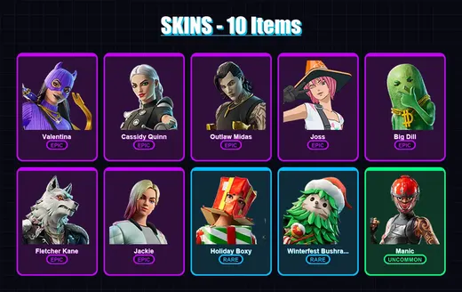 [PS4/PS5/XBOX/PC] | Valentina | Cassidy Quinn | Outlaw Midas | Joss | Big Dill | 10 skin | 25 pickaxe | 21 emote | 26 glider | Lv474 — Game account