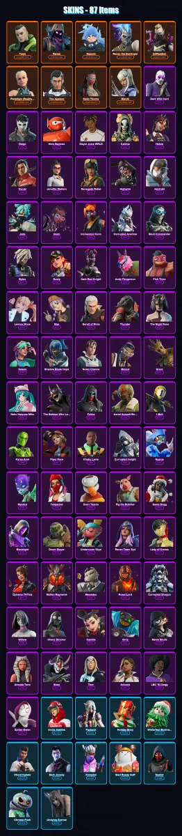 [PC/XBOX/PSN] | Twyn | Raven | Nezumi | Renzo the Destroyer | Driftwalker | 87 skin | 97 pickaxe | 64 emote | 73 glider | Lv984
