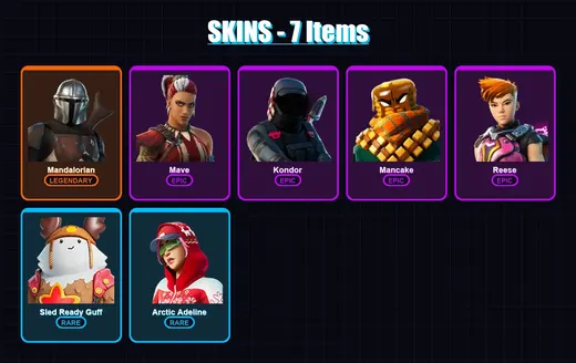 [PC/XBOX/PSN] | Mandalorian | Mave | Kondor | Mancake | Reese | 7 skin | 21 pickaxe | 23 emote | 19 glider | Lv274