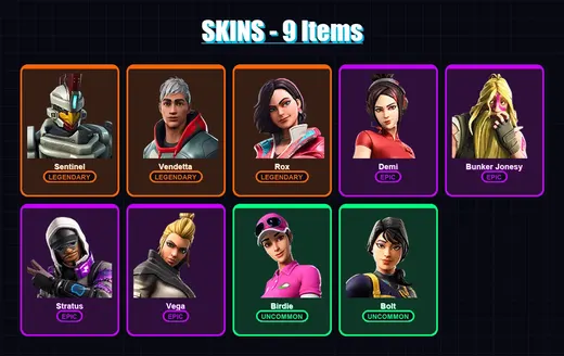 [PC/XBOX/PSN] | Sentinel | Vendetta | Rox | Demi | Bunker Jonesy | 9 skin | 6 pickaxe | 9 emote | 6 glider | Lv16 — Game account