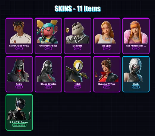 [PC/XBOX/PSN] | Slayer Juice WRLD | Undercover Skye | Meowdas | 11 skin | Lv263