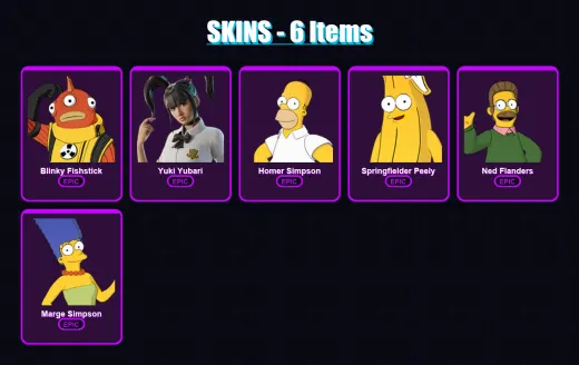 [PC/XBOX/PSN] | Blinky Fishstick | Yuki Yubari | Homer Simpson | 6 skin | Lv115