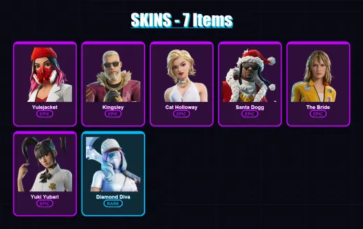 [PS4/PS5/XBOX/PC] | Yulejacket | Kingsley | Cat Holloway | Santa Dogg | The Bride | 7 skin | 38 pickaxe | 14 emote | 17 glider | Lv168