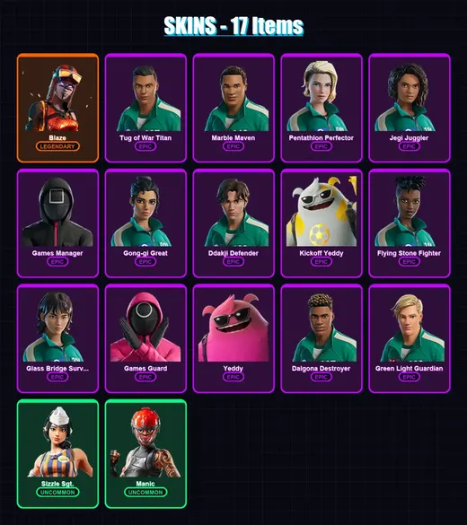 [PS4/PS5/XBOX/PC] | Blaze | Tug of War Titan | Marble Maven | Pentathlon Perfector | Jegi Juggler | 17 skin | 8 pickaxe | 10 emote | 9 glider | Lv19 — Game account