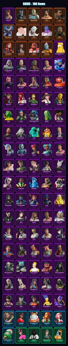 [PC/XBOX/PSN] | Lara Croft | Omegarok | Spectra Knight | Raz | Joey | 100 skin | 163 pickaxe | 106 emote | 126 glider | Lv3536
