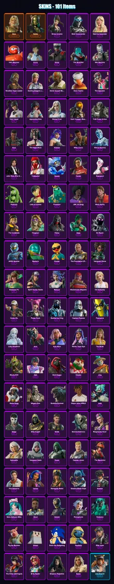 [PS4/PS5/XBOX/PC] | Zeus | Hades | Grace Crowne | Skull Commander | Sabrina Carpenter | 101 skin | 171 pickaxe | 96 emote | 108 glider | Lv1679